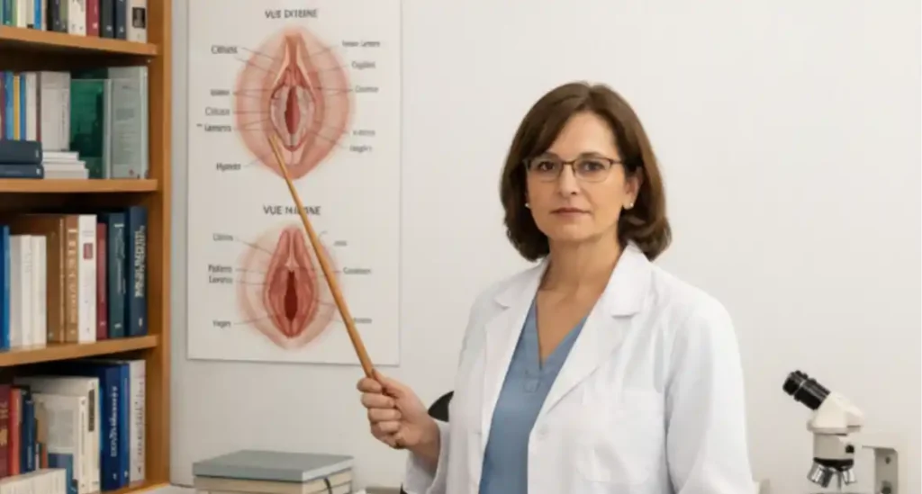 professeure d'anatomie dans son bureau