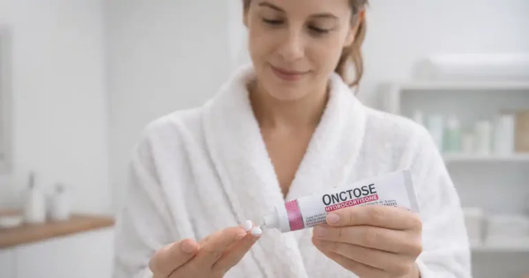 femme qui utilise onctose mycose vulve
